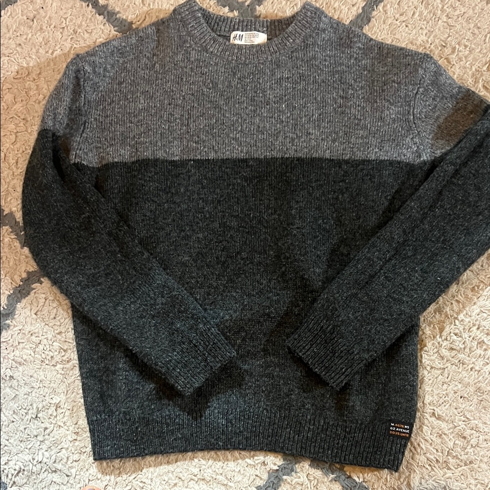 H&M Charcoal and Light Gray Knit Sweater